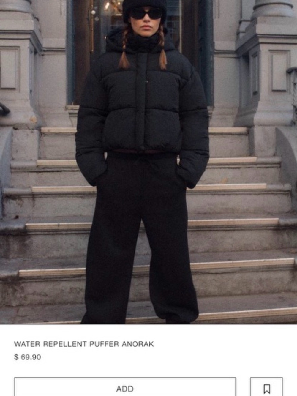 Zara Black Puffer Jacket